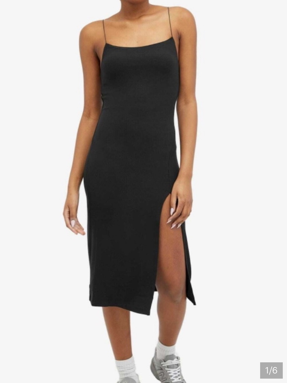 Joah Brown Black Ribbed Spaghetti Strap Cami - Picture 3 of 3